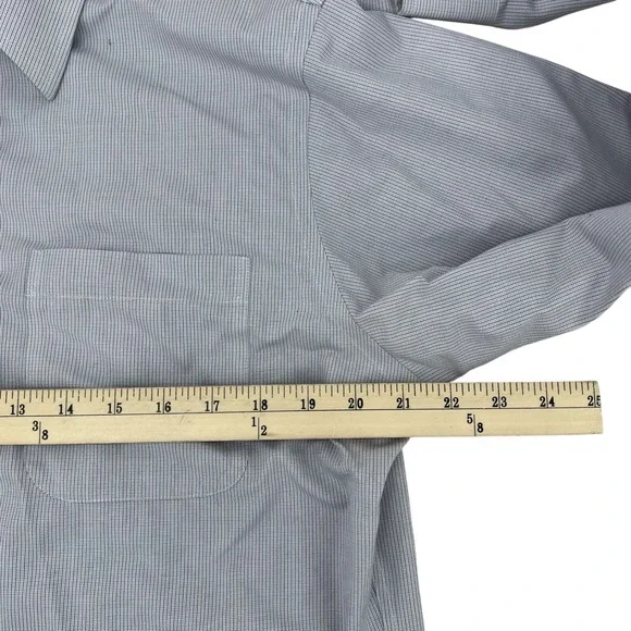 Jos A Bank Travelers Collection Tailored Fit Dress Shirt 16-36 grey checkered - Picture 4 of 7